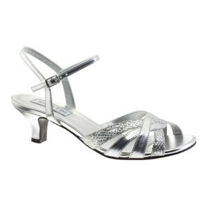 Touch Ups Benjamin Walk Women's Jane Silver Sparkle Ankle-Strap Sandal Size 8W